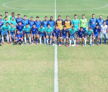 Jogadores da Seleção Sub-20 com baixa minutagem no amistoso contra o Paraguai fizeram coletivo com Sub-20 do São José (Foto: Staff Images / CBF)